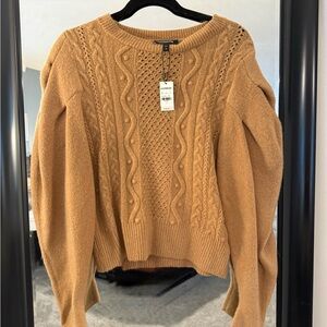 Express Camel Cable Knit Sweater